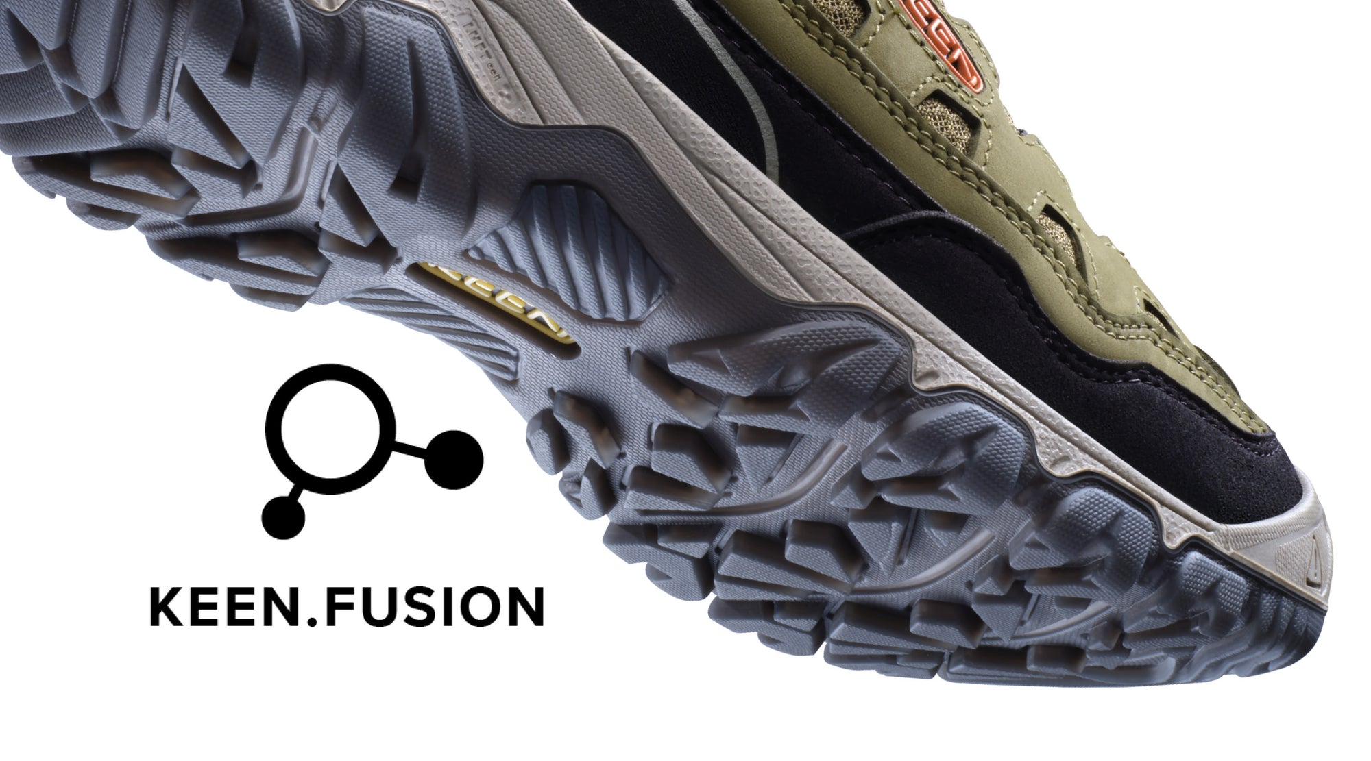 Close up product shot of Targhee IV hiking boot featuring KEEN fusion technology