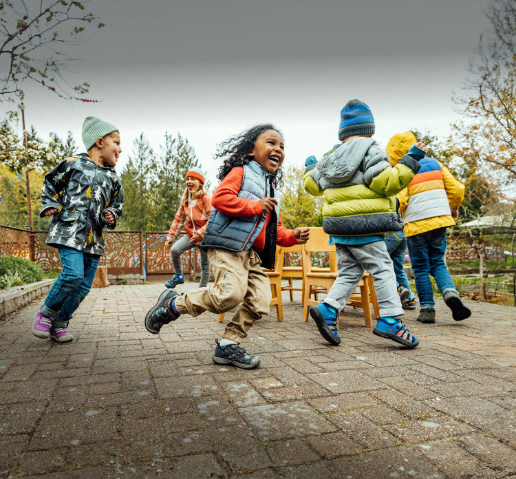 Children playing together outside.