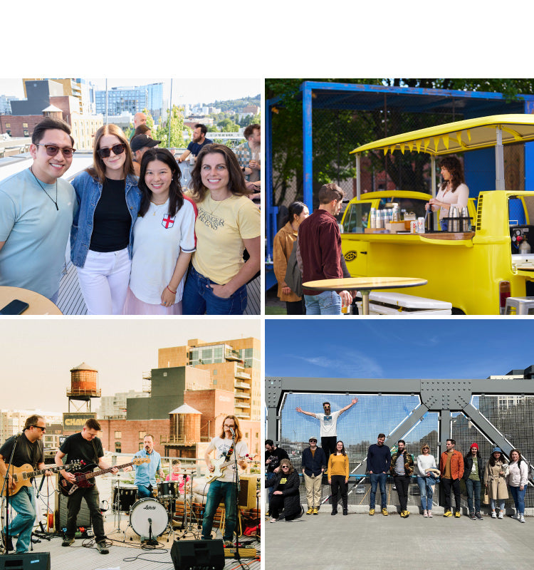 Four images together of KEEN employees at social/recreational events.