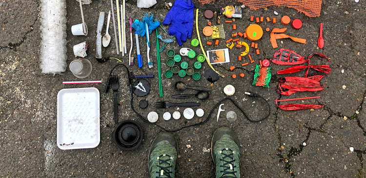 Trash picked up at a neighborhood clean-up