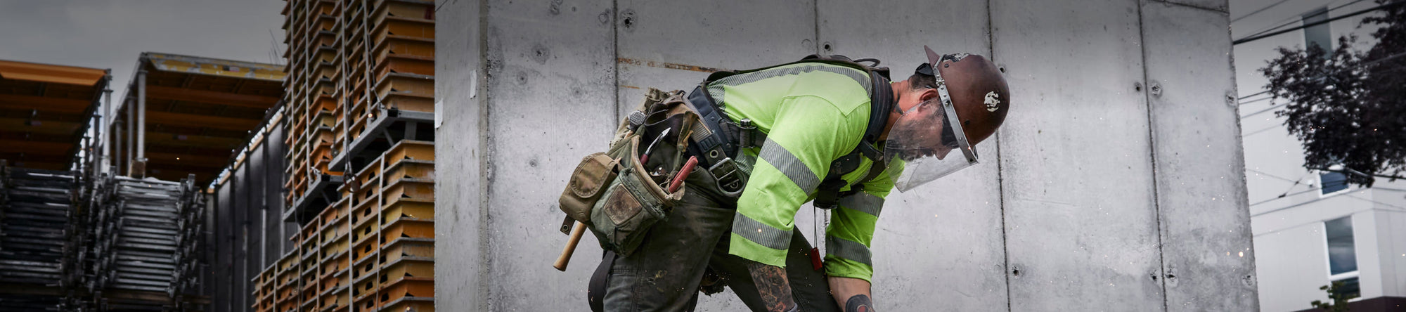Construction worker on job site