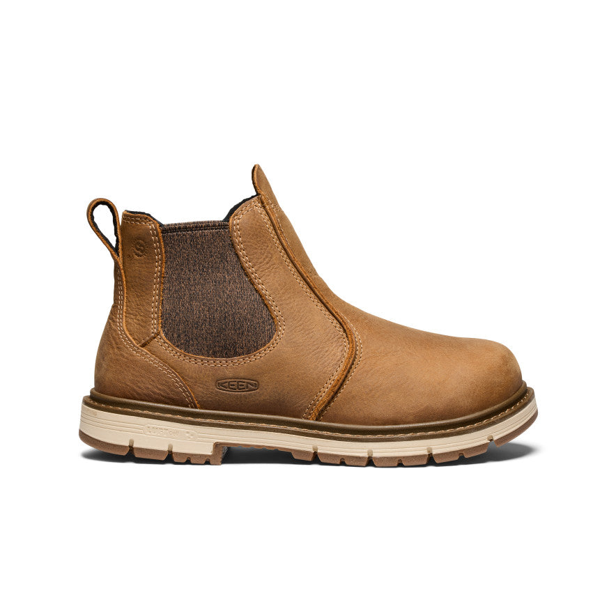 keen womens dress boots KEEN Utility 1030543 Women's Belgian Gum Soft Toe San Jose Pull On 90° Heel Work Boot