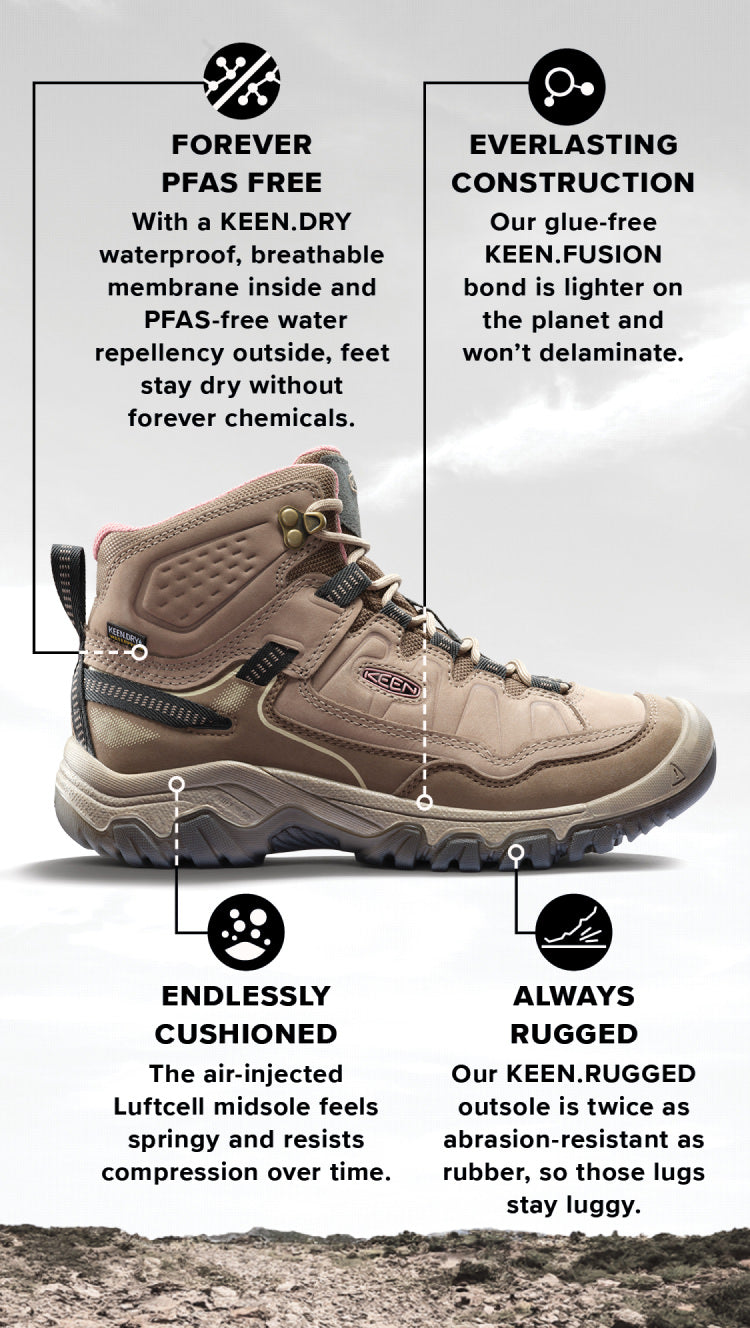 Chaussures Randonnée KEEN Targhee 4 Femme - Imperméables Taille 5.5 Brindle/Rose