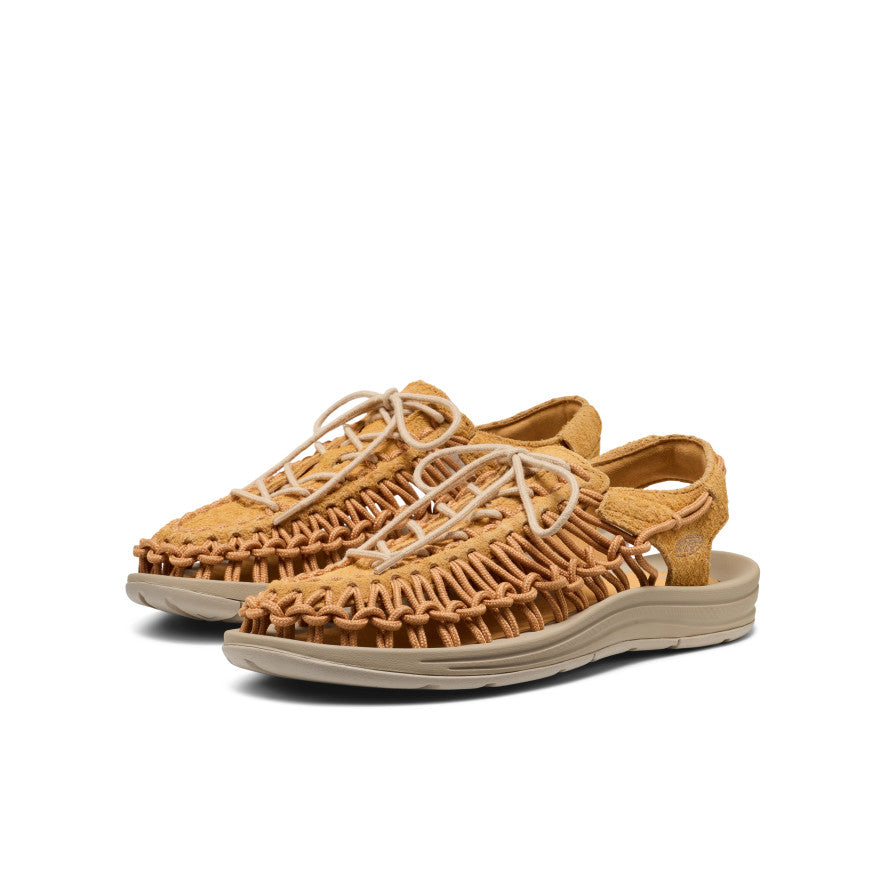 All Gender UNEEK Leather Sneaker | Oak Buff/Plaza Taupe | KEEN