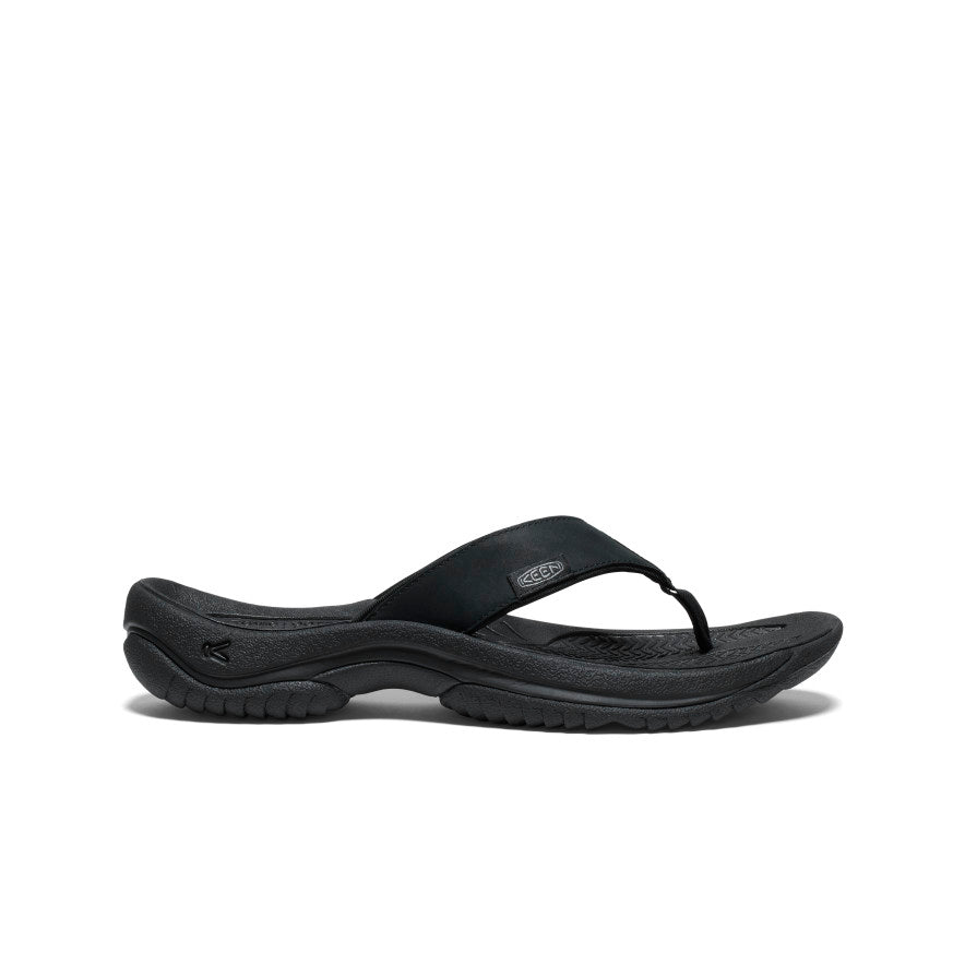 Men's Kona Leather Flip-Flop Black/Grey KEEN Footwear