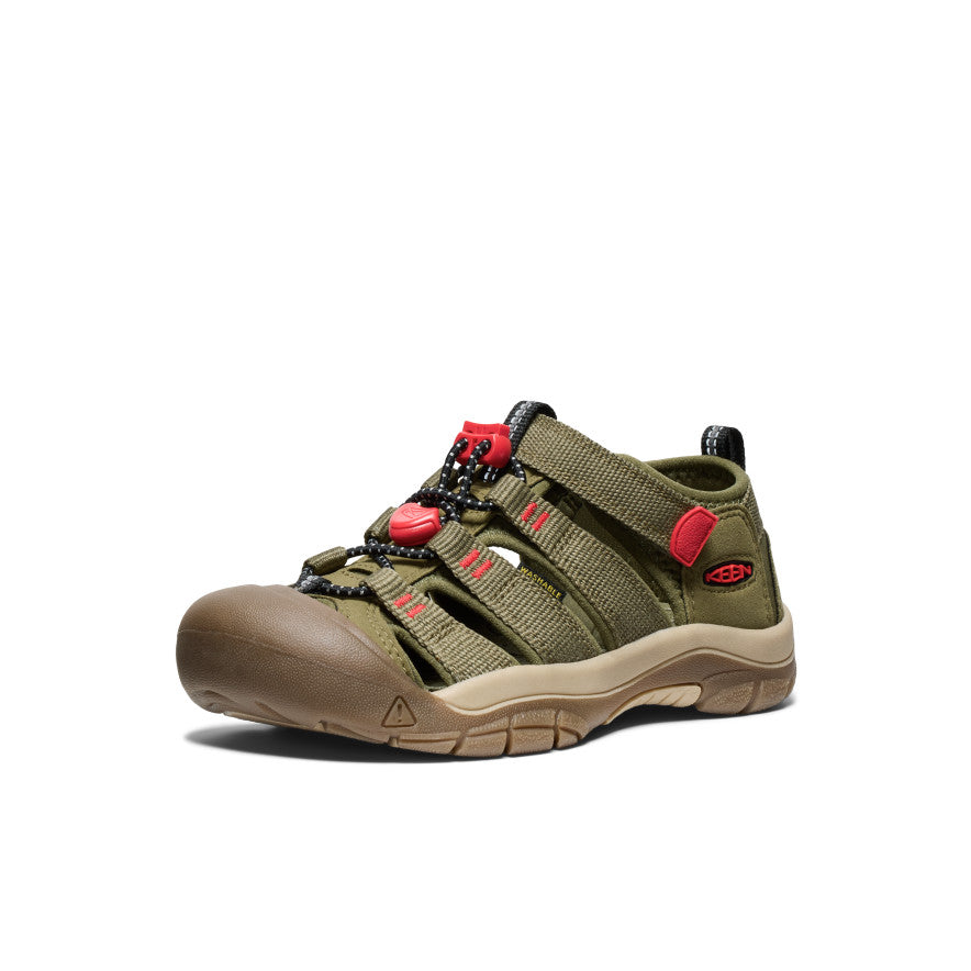 KEEN クライミングシューズ ブラウン/グリーン Big Kids' Newport H2 | Martini Olive/Aura Orange | KEEN Footwear