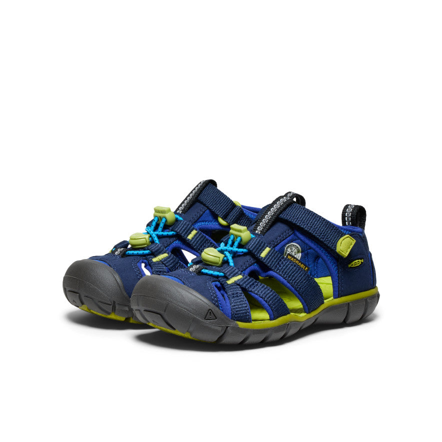 カニエ Little Kids' Seacamp II CNX | Naval Academy/Chartreuse | KEEN Footwear