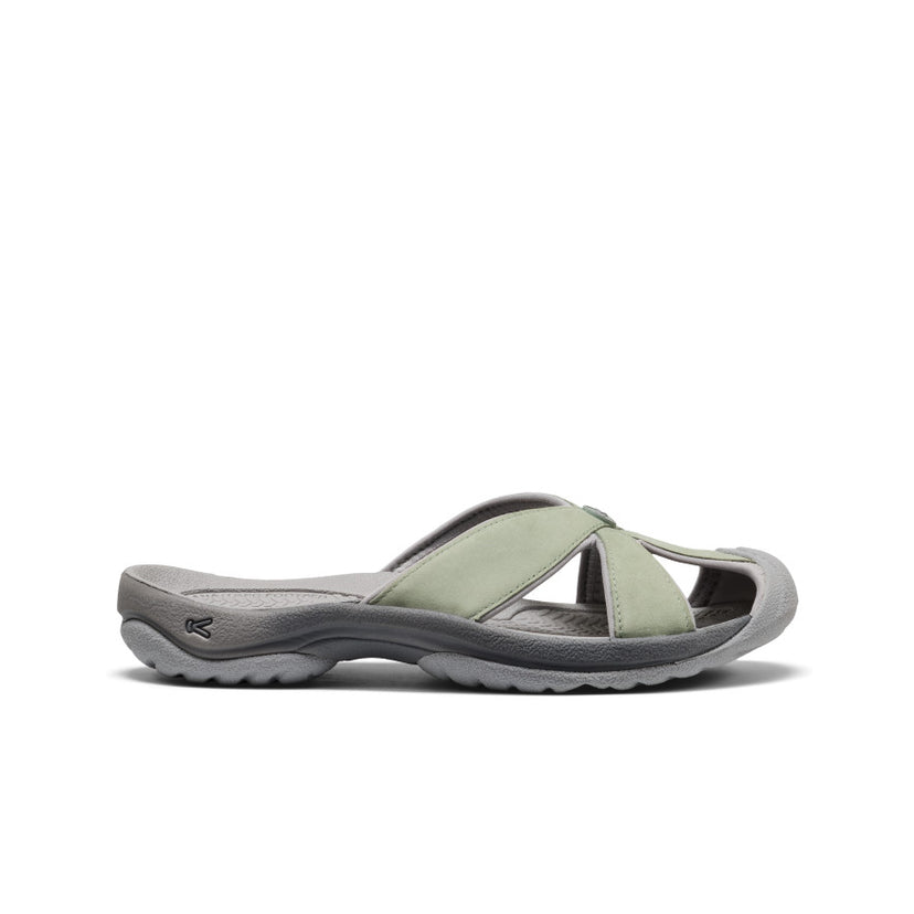 Women's Bali Leather Slide Sandal  |  Lily Pad/Steel Grey