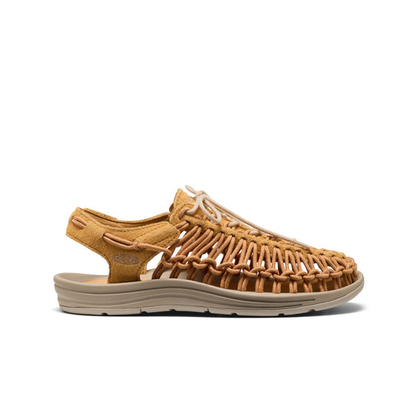 All Gender UNEEK Leather Sneaker | Oak Buff/Plaza Taupe | KEEN