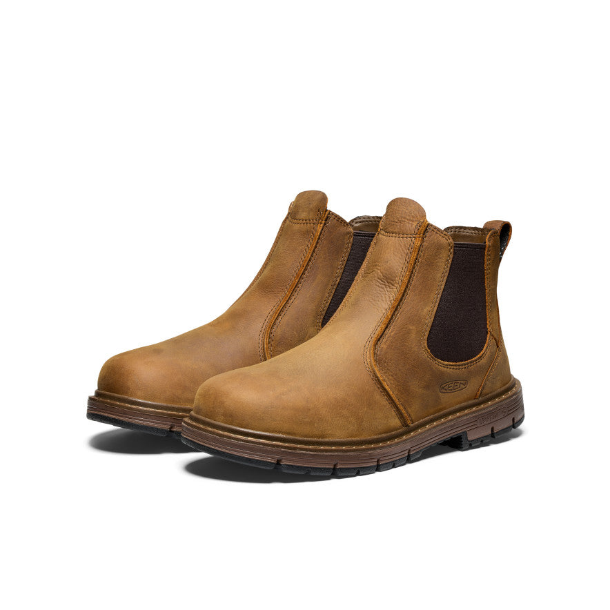 KEEN Men\'s 10.5 Wide Chelsea Waterproof Work Boots Brown Leather NEW Men main image 3