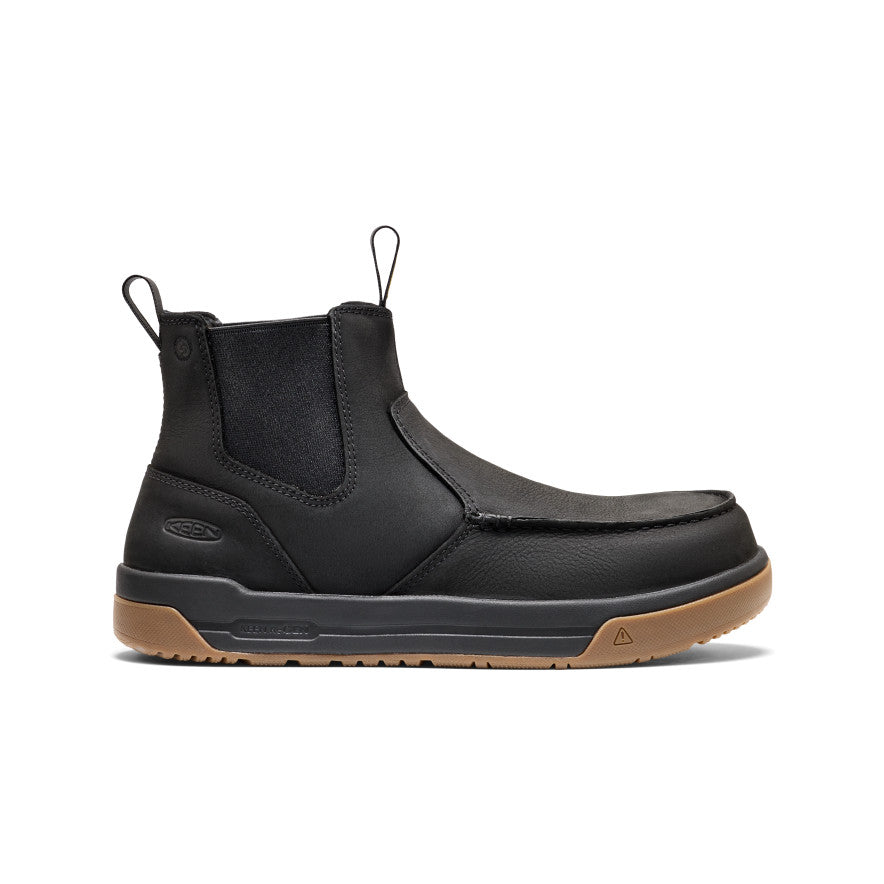【シーホー】 Men's Gibson Chelsea Work Boot (Carbon Toe) | Black/Gum | KEEN