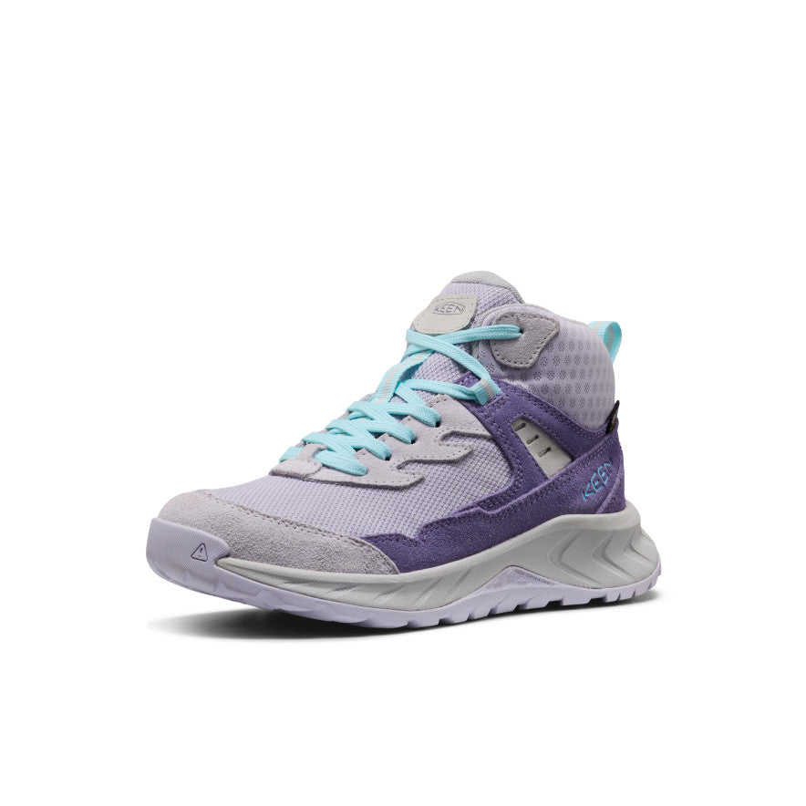 KEEN ハイカット登山靴 パープル/グレー 箱付き Big Kids' Hightrail Waterproof Hiking Boot | Purple Haze/Thistle