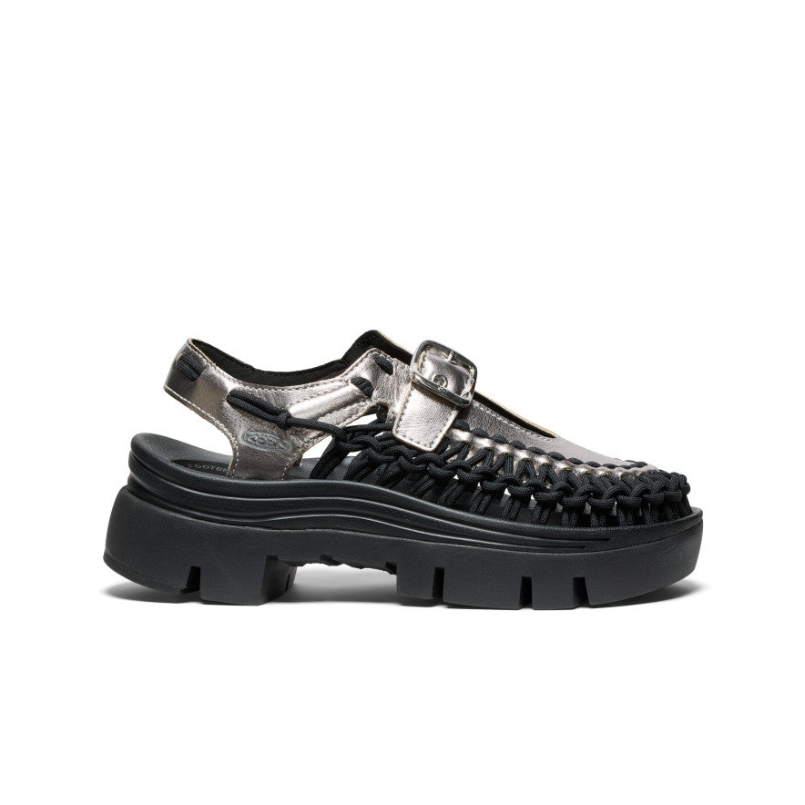 All Gender UNEEK PLT Mary Jane Sneaker | Silver/Black | KEEN