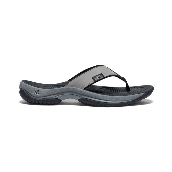 Keen Kona Leather Flip Flop 11 Steel Grey Black Men s