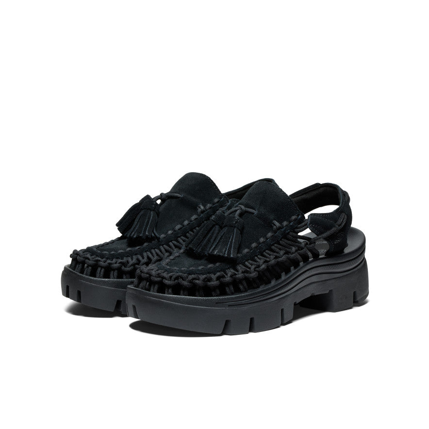 KEEN オールジェンダー ユニーク ピーエルティー タッセル All Gender UNEEK PLT Tassel Sneaker | Black/Black | KEEN Footwear