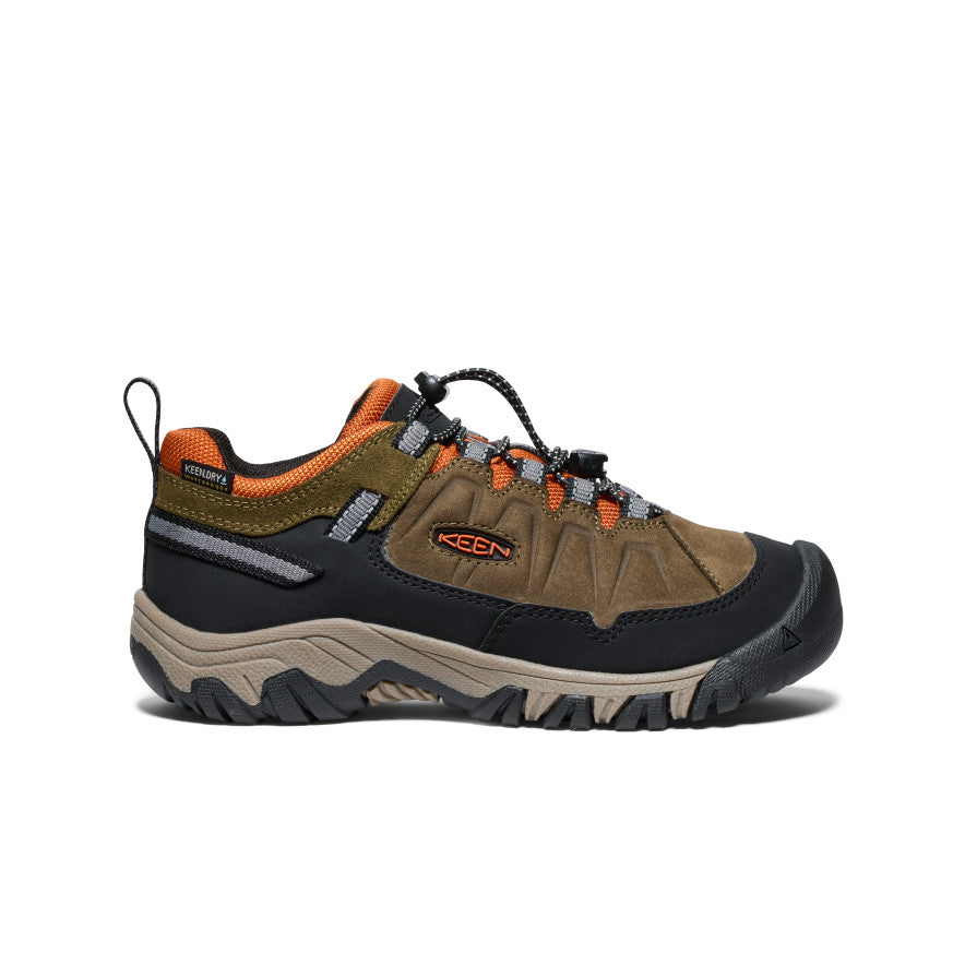 Keen Big Kids Targhee IV Waterproof Hiking Shoe Dark Olive Gold Flame 1