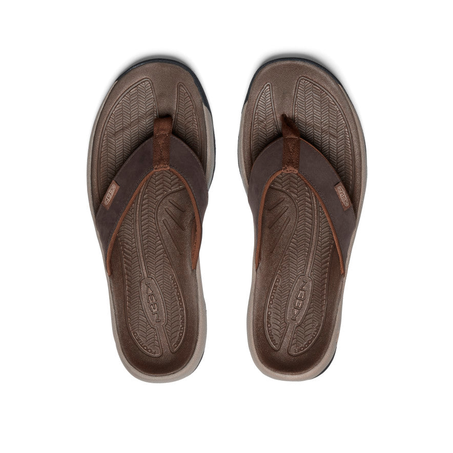 KEEN サンダル KONA FLIP TG JAVA/DARK EARTH Men's Kona Leather Flip-Flop | Java | KEEN Footwear