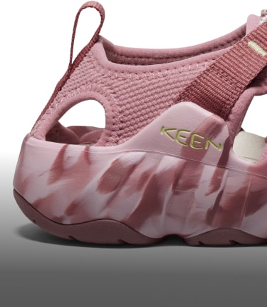 A close-up of the sole of a pink Hyperport H2 sandal.
