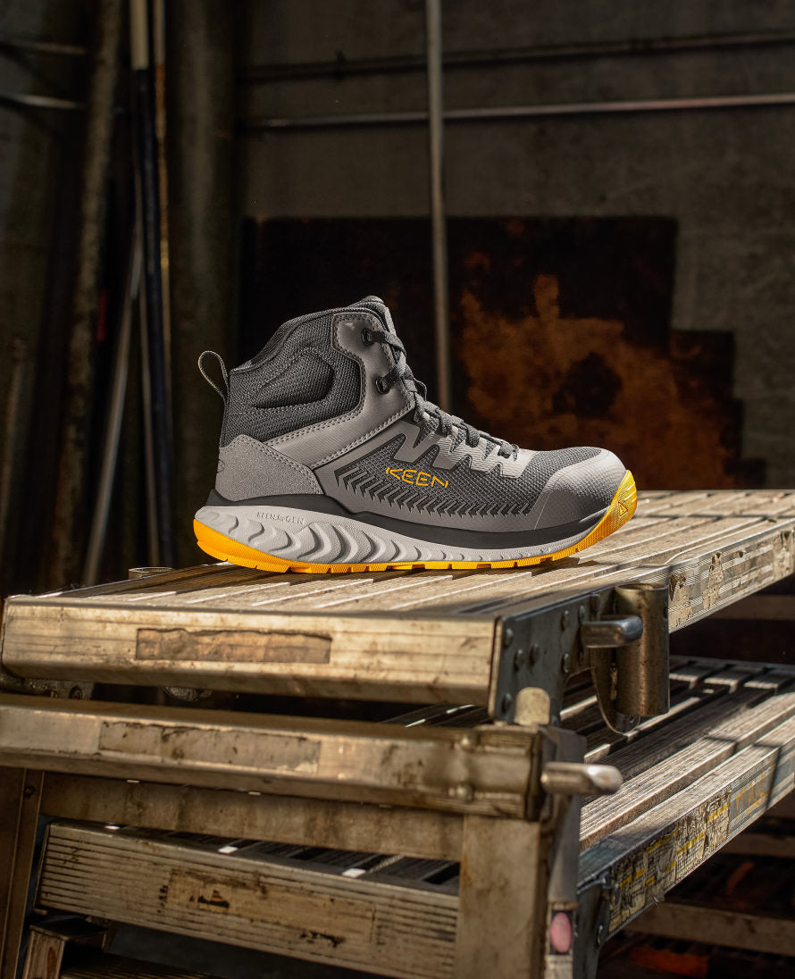 Men's Arvada Mid Work Sneaker | Black/Yellow | KEEN Footwear