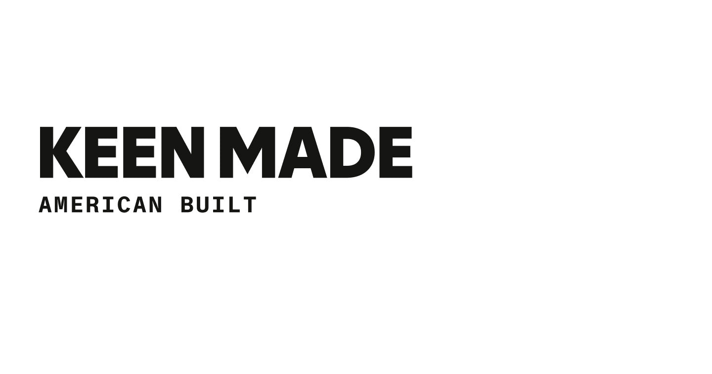 Text reads "KEEN Made. American Built"
