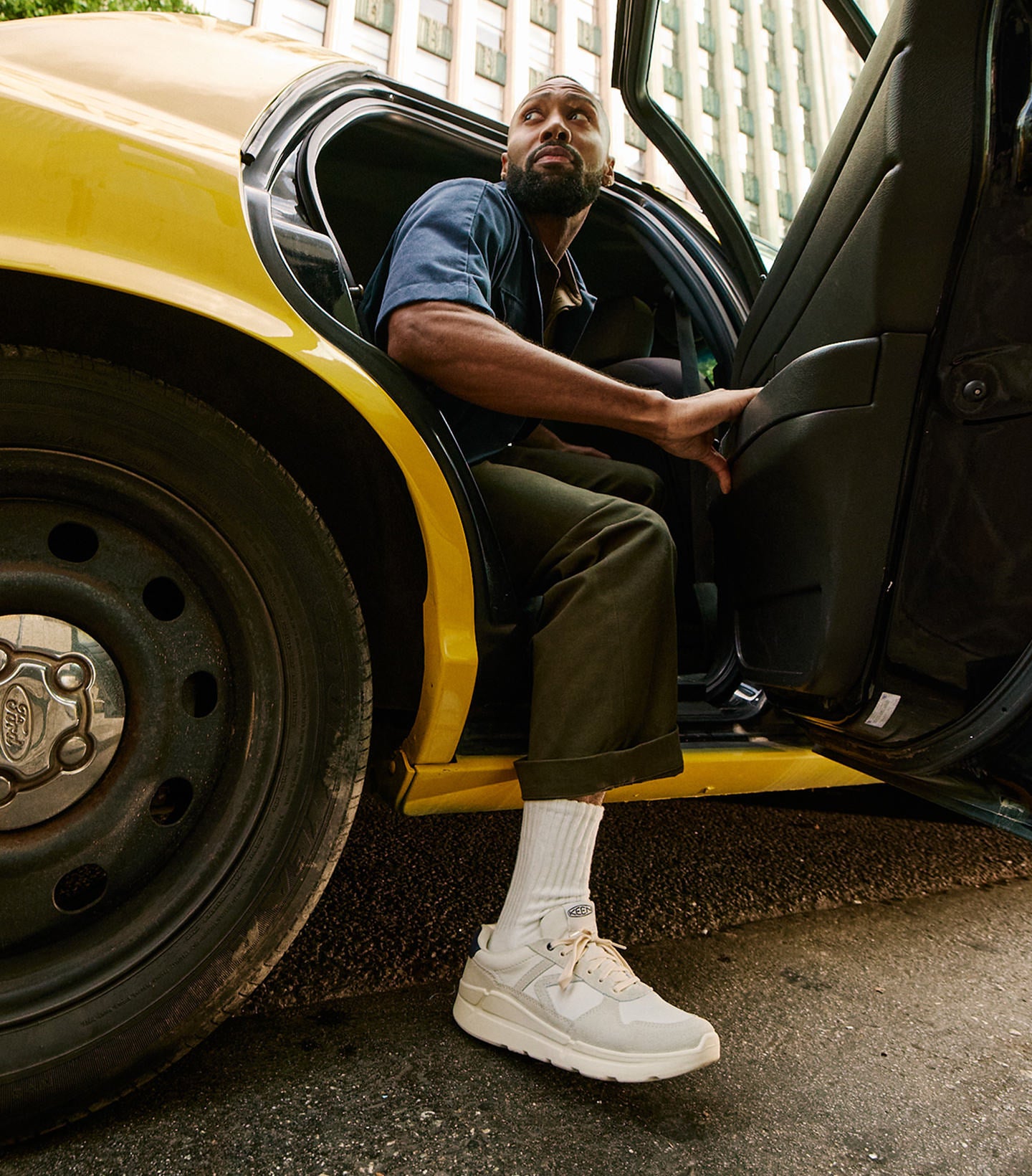 Gif featuring multiple pictures of the U.S. factory and it's production line where KEEN shoes are made.