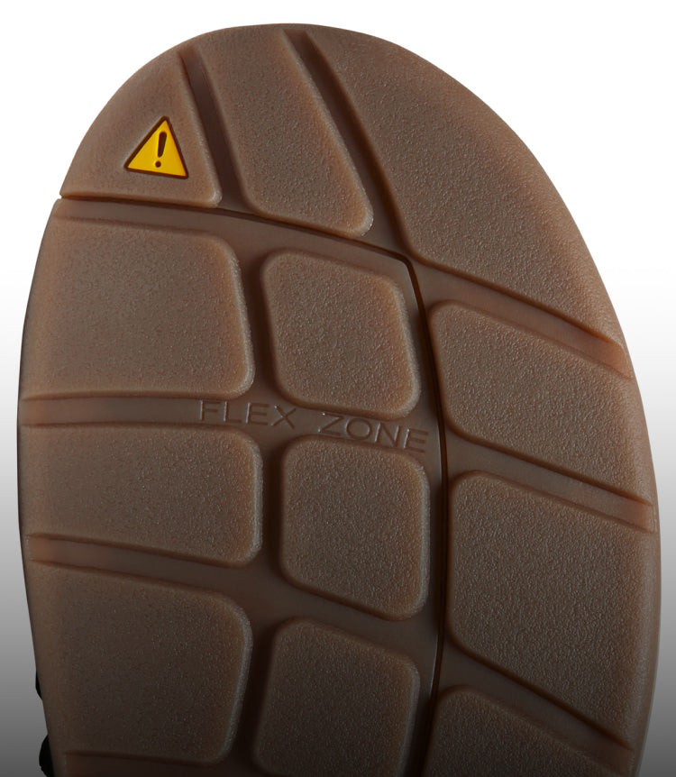 A close-up of the undersole of a UNEEK sandal.