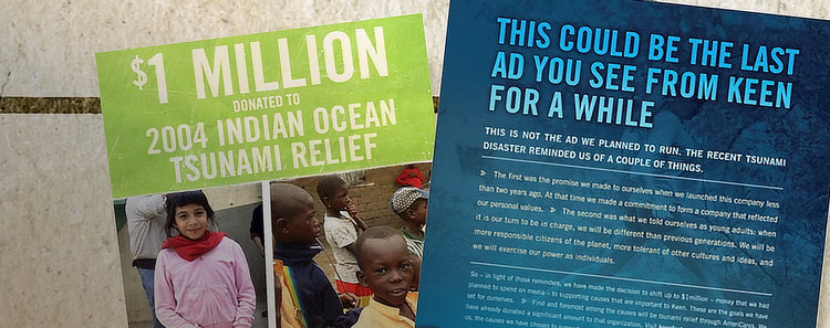 Magazine headline that reads "$1 million donated to indian ocean tsunami relief" 