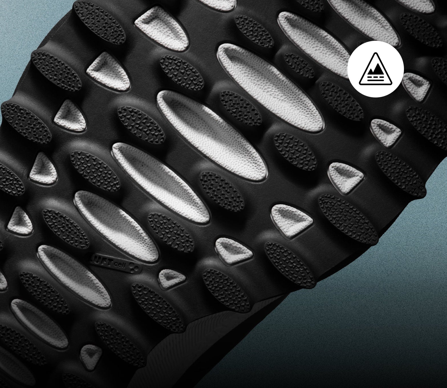 Closeup of tread on Zionic boot