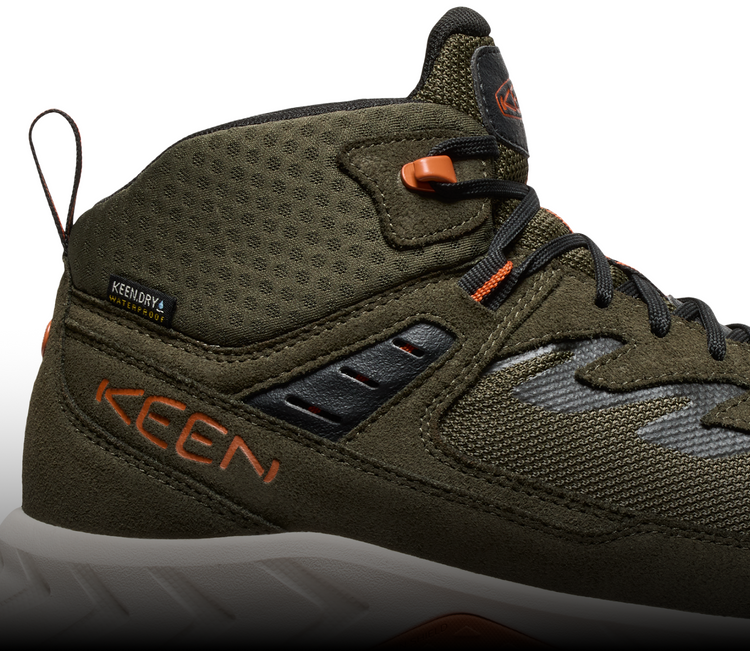 KEEN Hightrail Mid Waterproof Scarponi Trekking Uomo - Pelle Resistente All'Acqua, Suola Gomma, Colore Steel Grey/Forest Night, 43