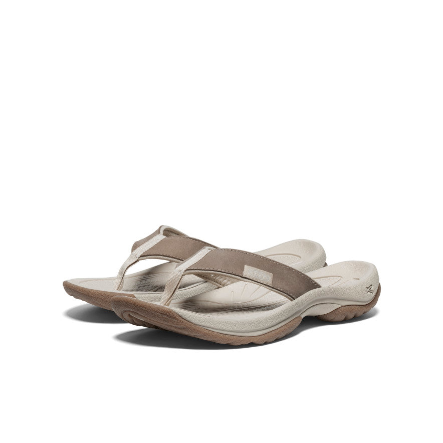 Flip7のカラビナ Women's Kona Leather Flip-Flop | Silver | KEEN Footwear