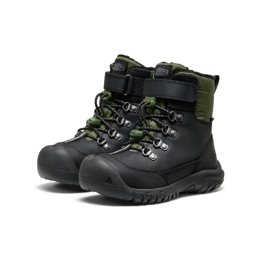 Little Kids' Kanibou Waterproof Winter Boot | Black/Bronze Green
