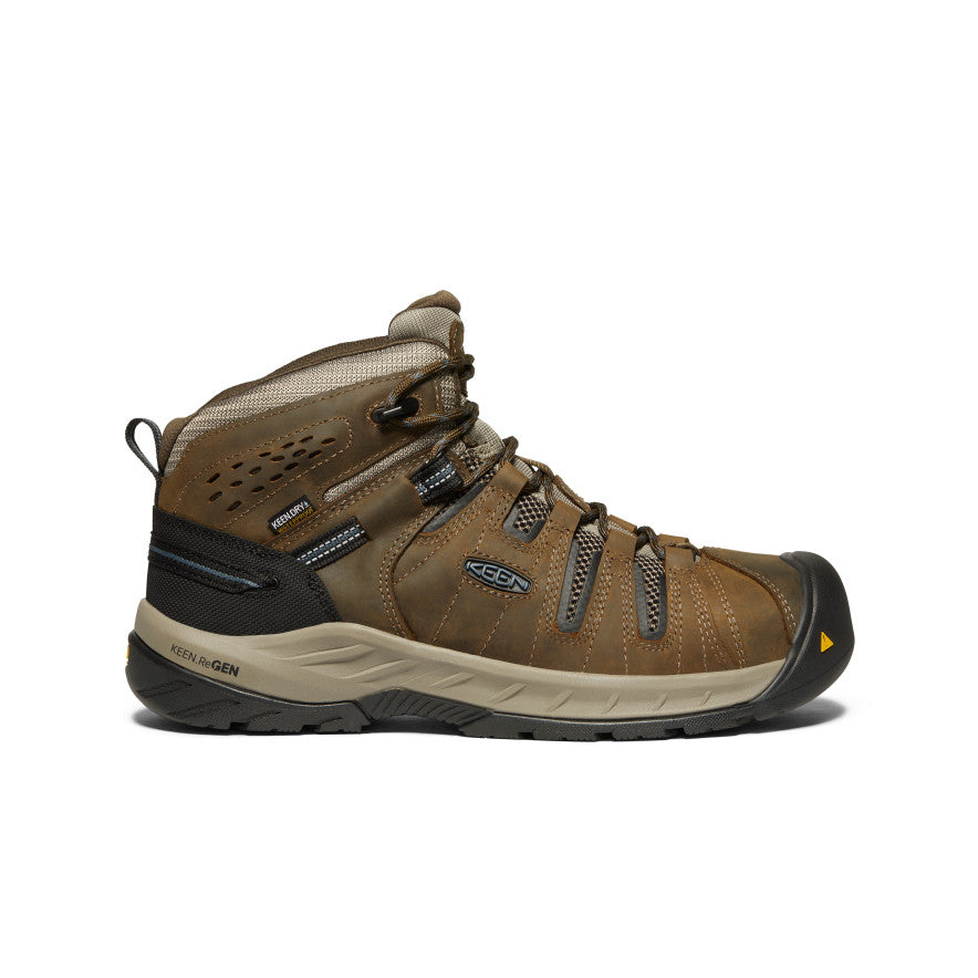 (取寄) キーン ユーティリティ メンズ フリント リ ミッド ウォータープルーフ (スチール トゥ) KEEN Utility men KEEN Utility Flint II Mid Waterproof (Steel Toe) Cascade Brown/Orion Blue Men's Flint II Boot (Steel Toe) | Brown | KEEN Footwear