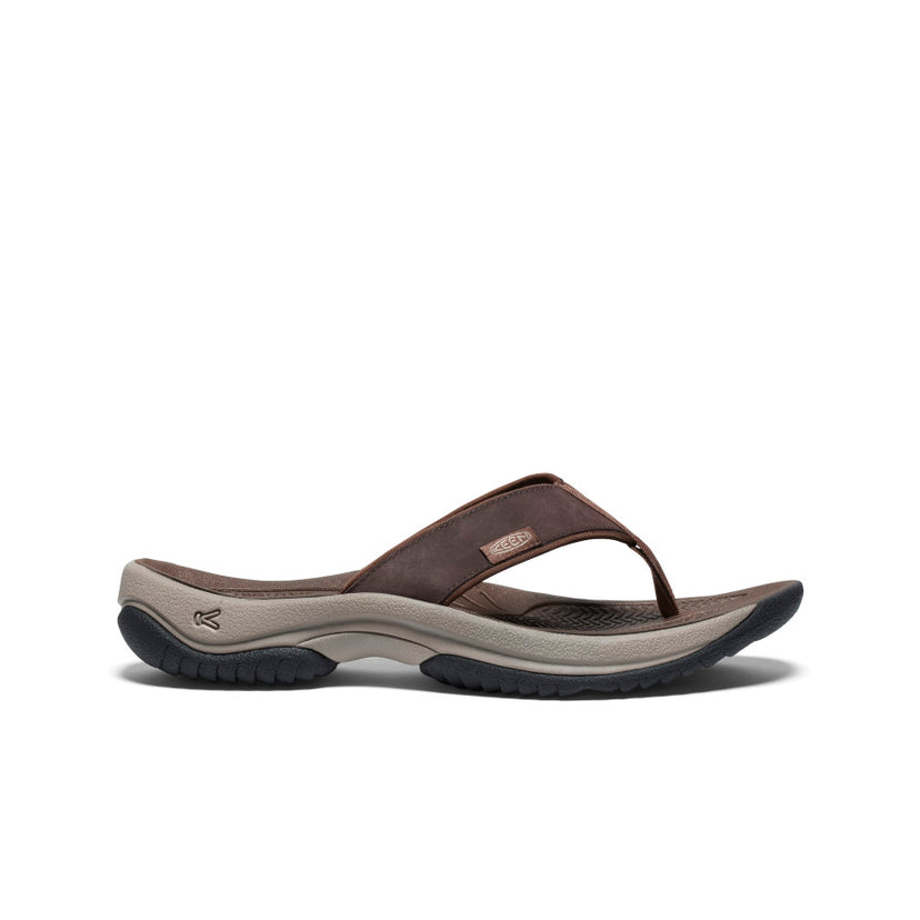 Men's Kona Leather Flip-Flop  |  Java/Dark Earth