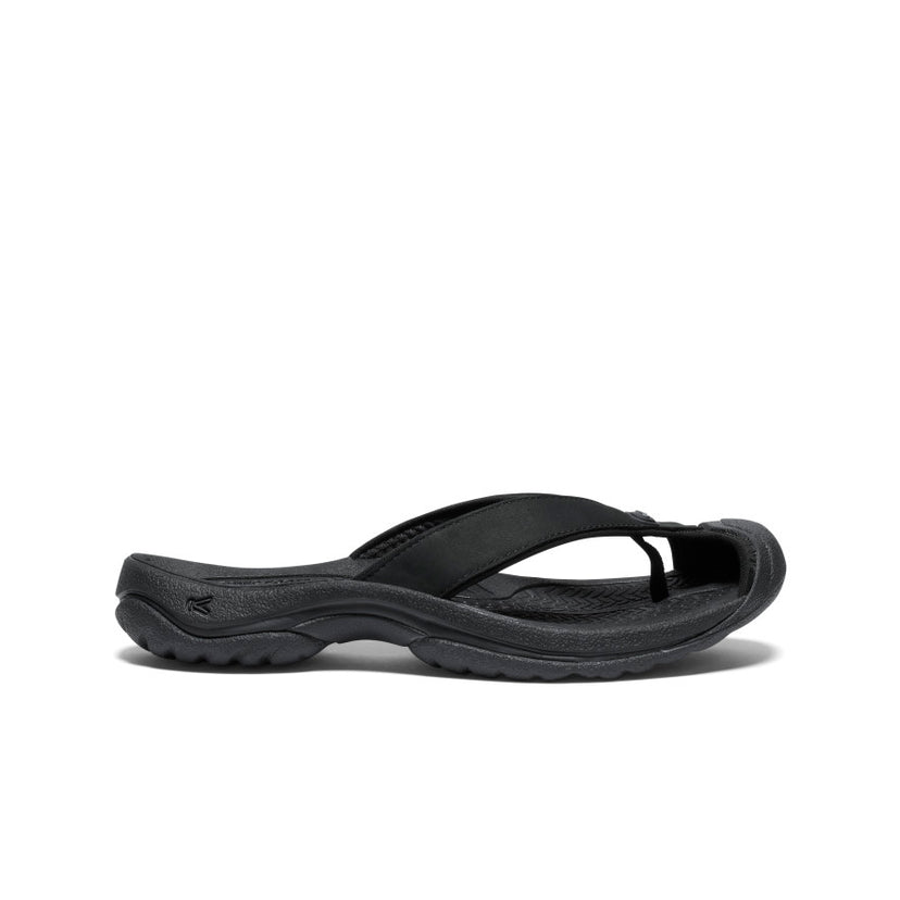 Women's Waimea Leather Flip-Flop  |  Black/Black
