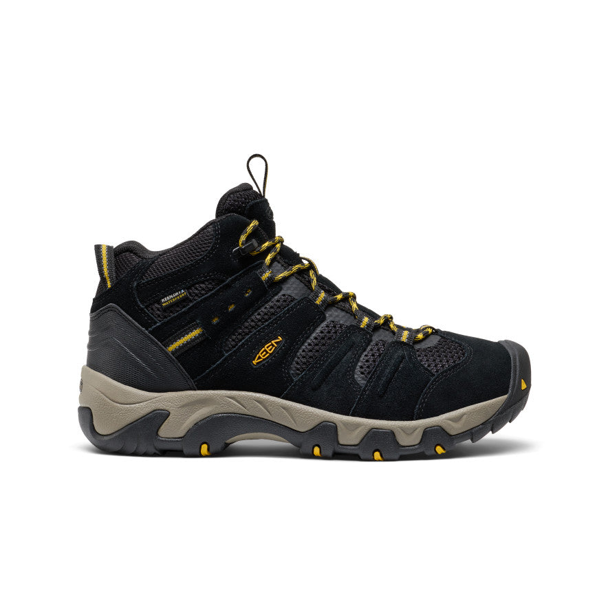 Keen Black Mid-Top Trail Boots with Yellow Logo work shoes KEEN Utility Men main image 3