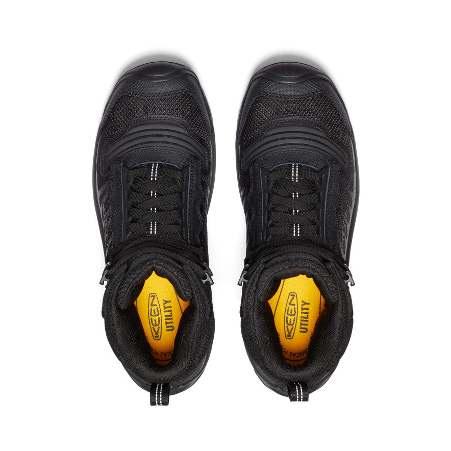 Keen Black Mid-Top Trail Boots with Yellow Logo work shoes KEEN Utility Men main image 4
