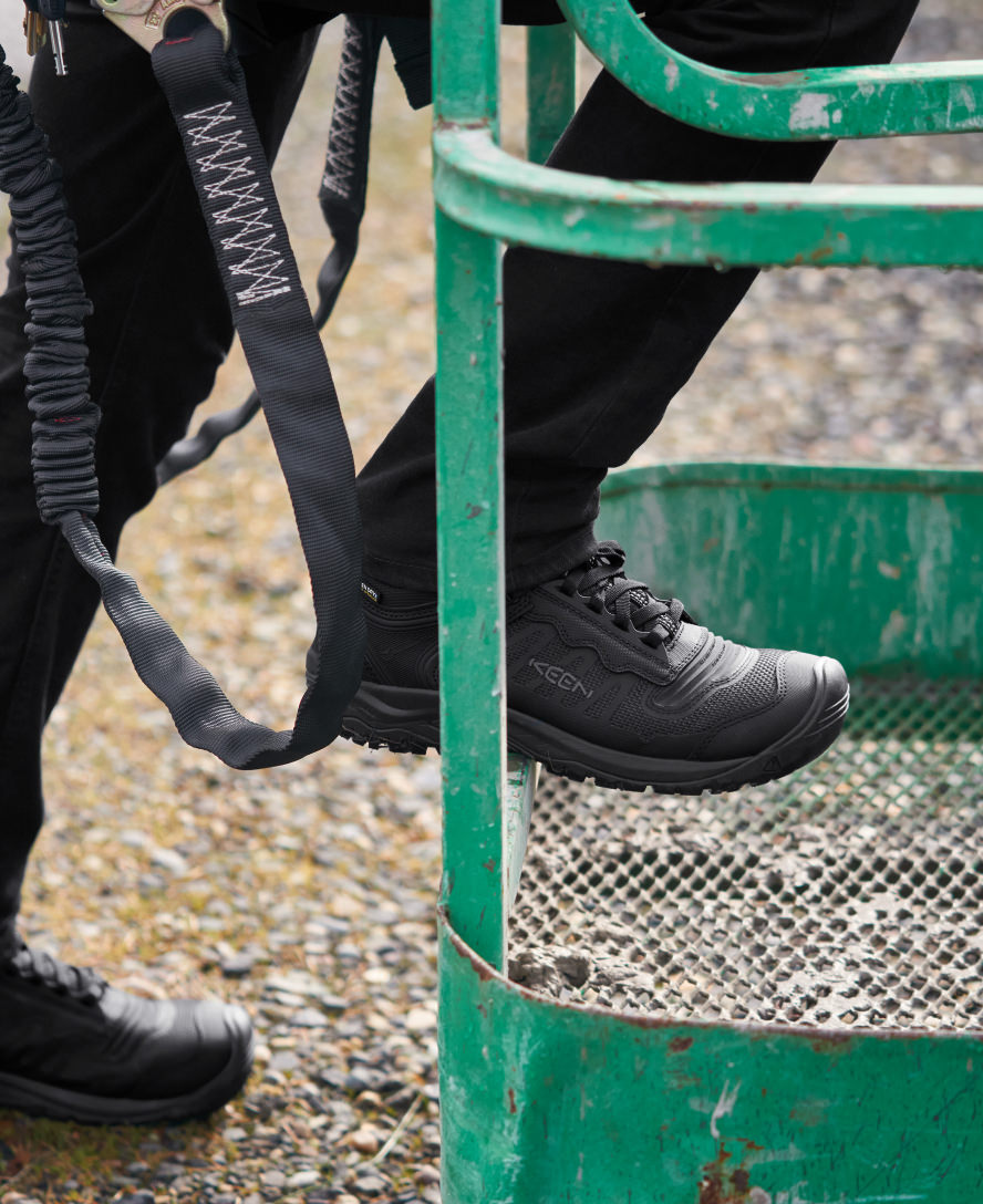 Men's Black Work Boots, Soft Toe - Reno Mid KBF WP | KEEN Footwear