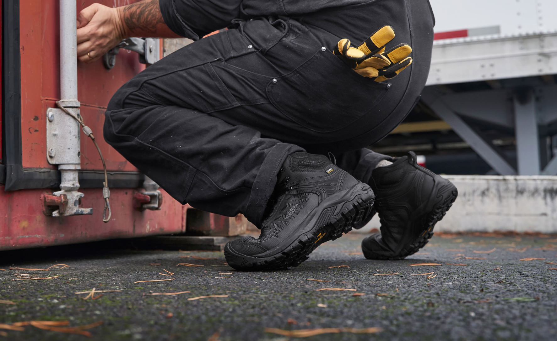 Men's Black Work Boots, Soft Toe - Reno Mid KBF WP | KEEN Footwear