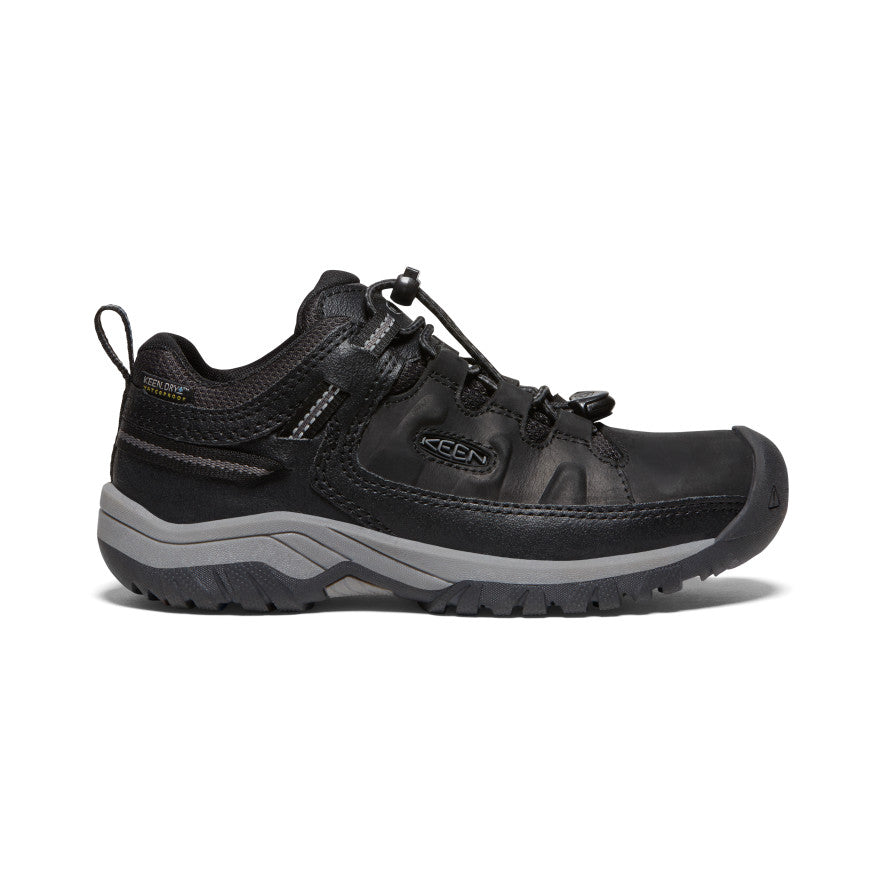 Keen Youth Targhee Low Waterproof Shoe - 1 - Black / Steel Grey